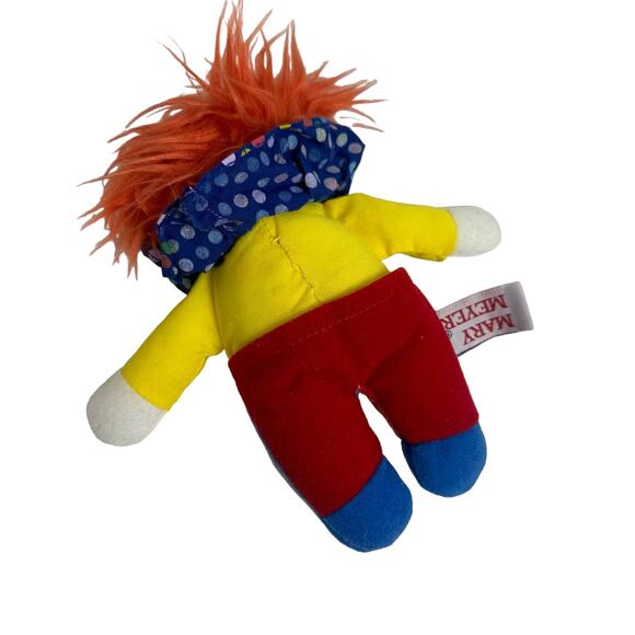 MARY MEYER TIPPY TOES finger puppet Clown PLUSH STUFFED animal 7" Toy Vintage - Picture 3 of 9